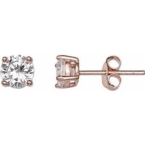 ☀️ Rose Gold Over Sterling Silver CZ Stud Earrings